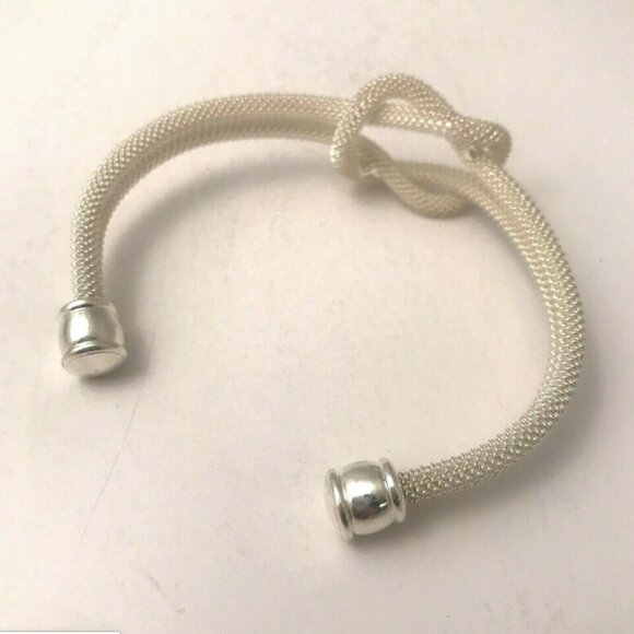 Knot cable woven sterling silver end bracelet - Picture 2 of 2